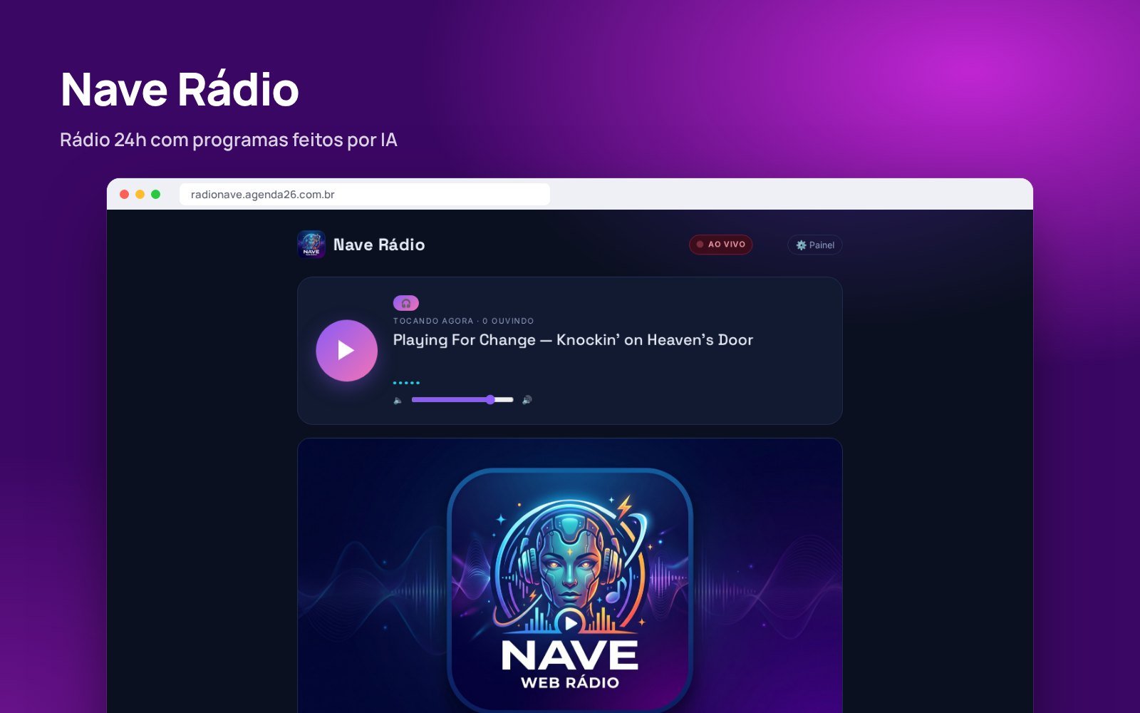 Tela do Nave Rádio
